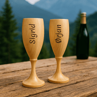 profiltre Champagneglass med gravering