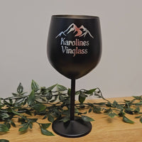 Vinglass Matt Svart - Rustfritt stål