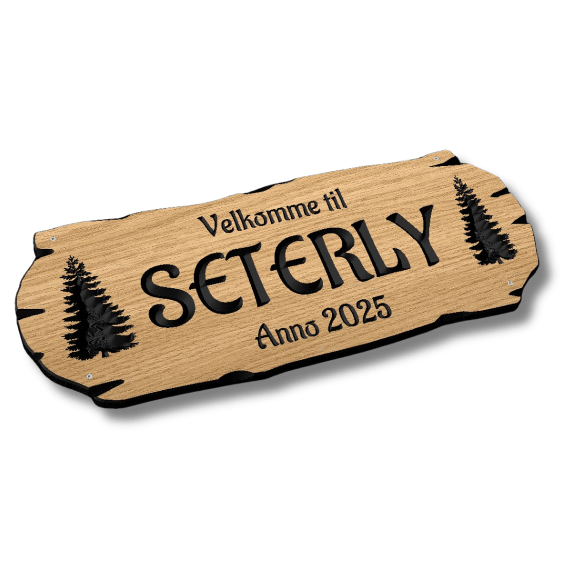 Skogberg Treskilt - Rustikk Eik