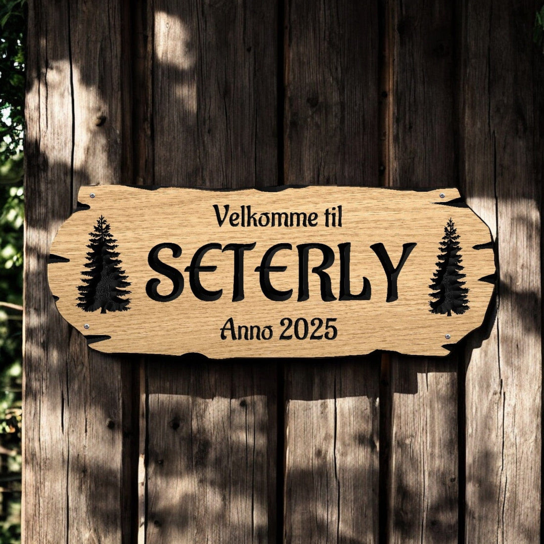 Skogberg Treskilt - Rustikk Eik